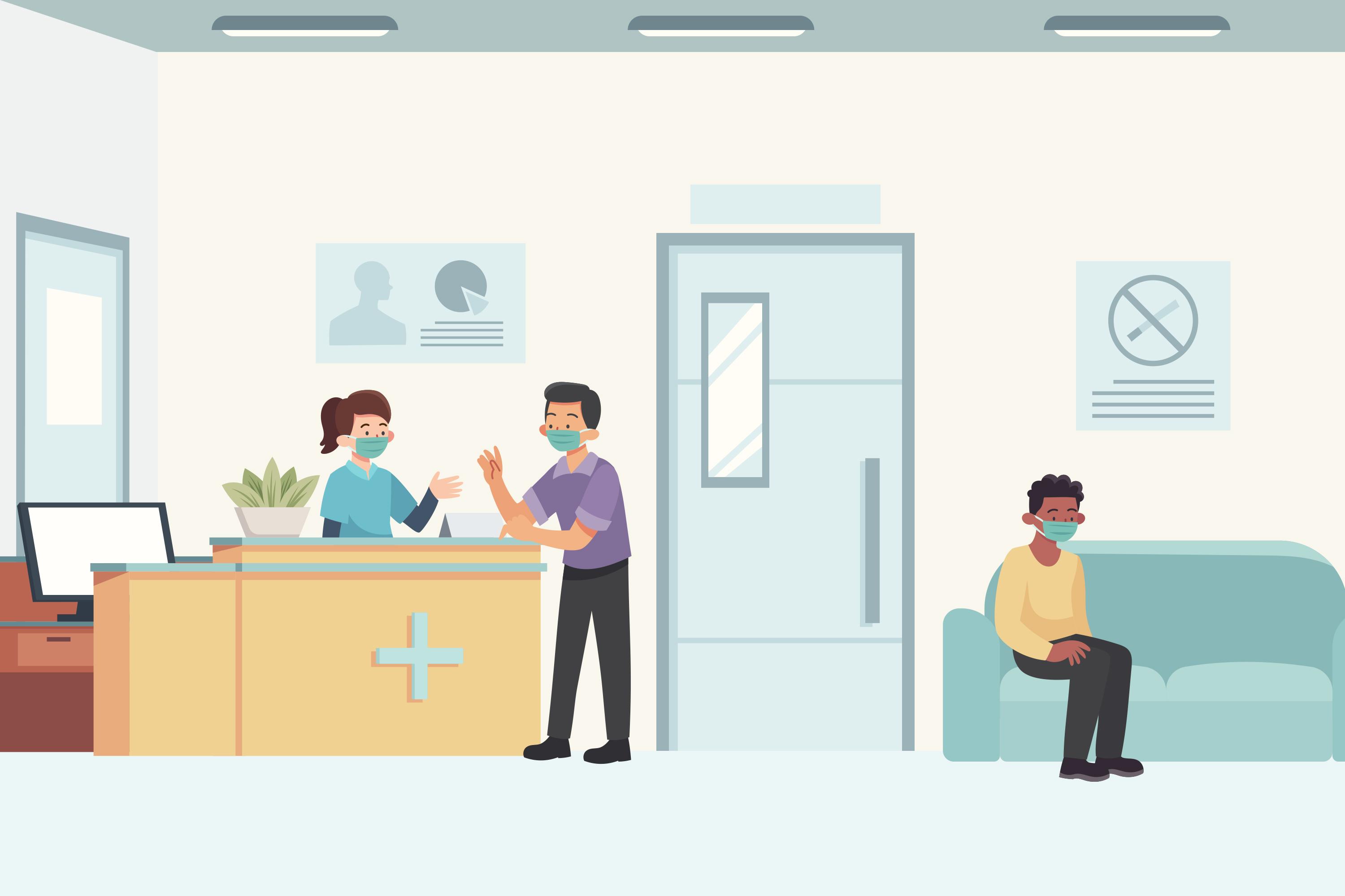 Image showing patients waiting inside a walk in clinic
